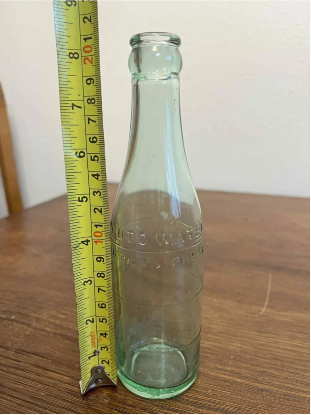 Vintage Pluto Water Bottle Americas Physic Aqua Green Glass French Lick Indiana